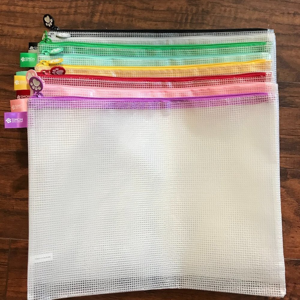 Simon Says Stamp zippered storage bags in multiple colors, card making, crafts